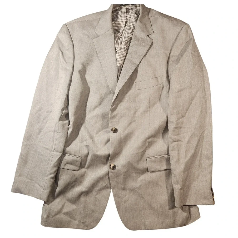 Hugo Boss Blazer Mens 44R Gray Masell16 Virgin Wool Sport Coat Jacket Two Button